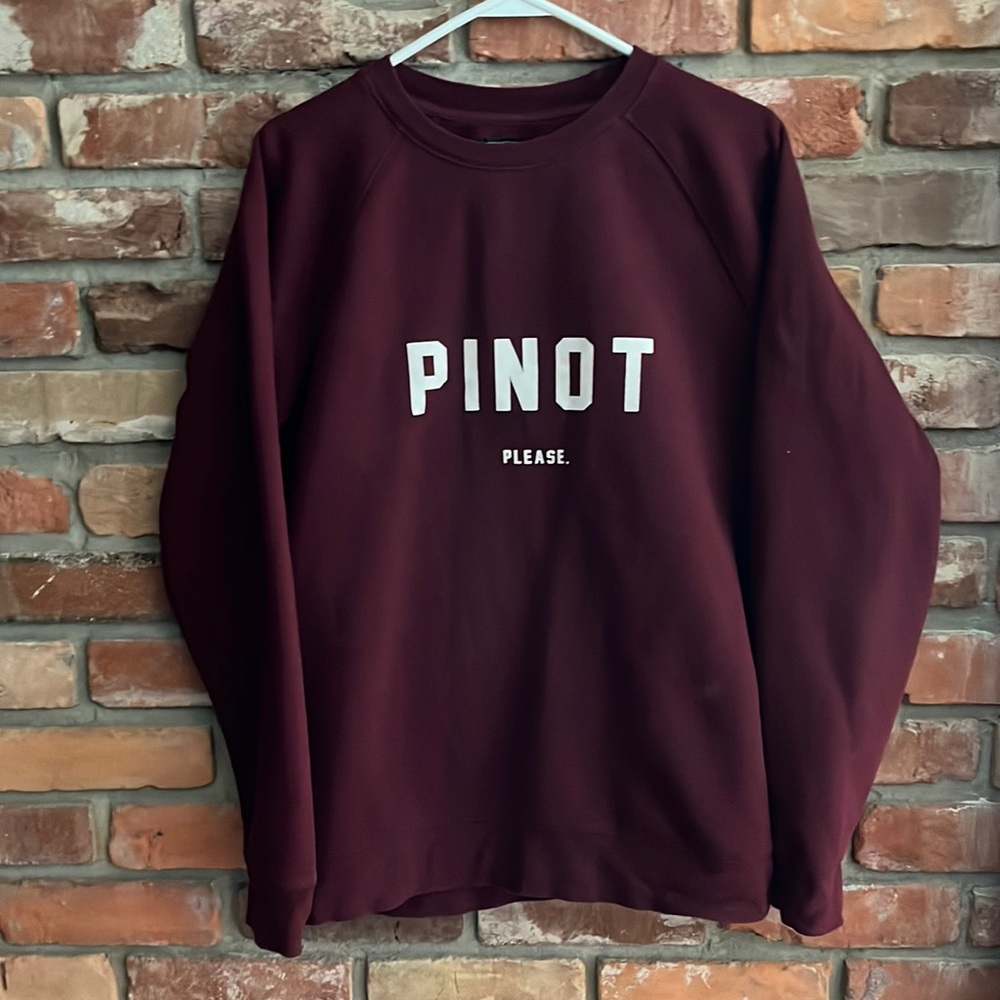 Pinot Please Crew Neck Burgundy Sweater M/L